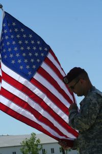 American Flag & Soldier