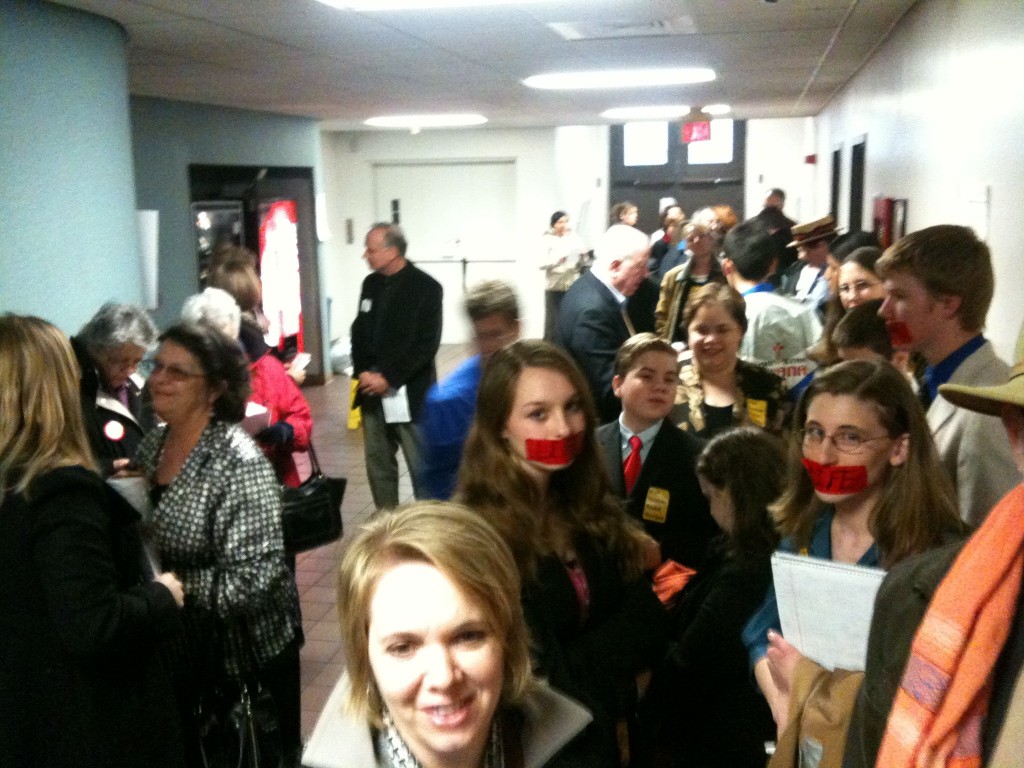Pro-Life Protestors waiting in line to speak IMG_0099